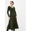 SEWEL Платье с люрексом PW818 (42-44, темно-зеленый, 64% акрил/ 22% полиэстер/ 14% металлизированное волокно)