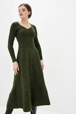 SEWEL Платье с люрексом PW818 (46-48, темно-зеленый, 64% акрил/ 22% полиэстер/ 14% металлизированное волокно)