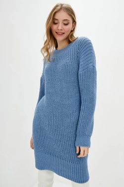 SEWEL Платье PW815 (46-48, голубой, 75% акрил/ 15% полиамид/ 10% шерсть)