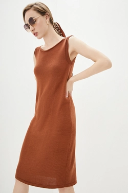 SEWEL Платье PS782 (46-48, светло-коричневый, 50% хлопок/ 50% акрил)