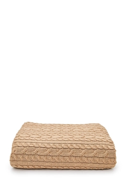 SEWEL Вязаное покрывало с наволочками OA797  (180х240, кемел, 70% акрил/ 30% шерсть)
